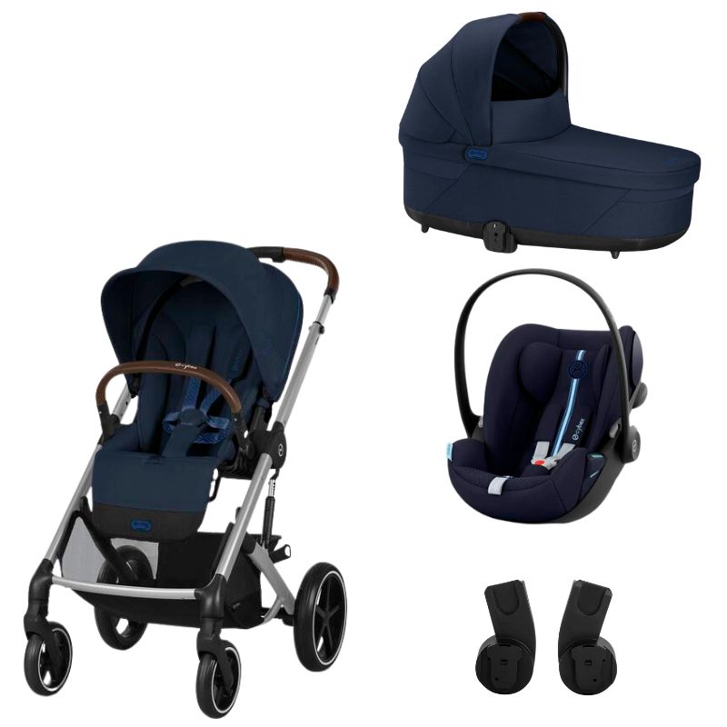 Cybex Balios S Lux Set S Καρότσι, Πορτ Μπεμπέ, Κάθισμα Αυτοκινήτου Cloud G i-Size Plus και Αντάπτορες Ocean Blue | navy blue