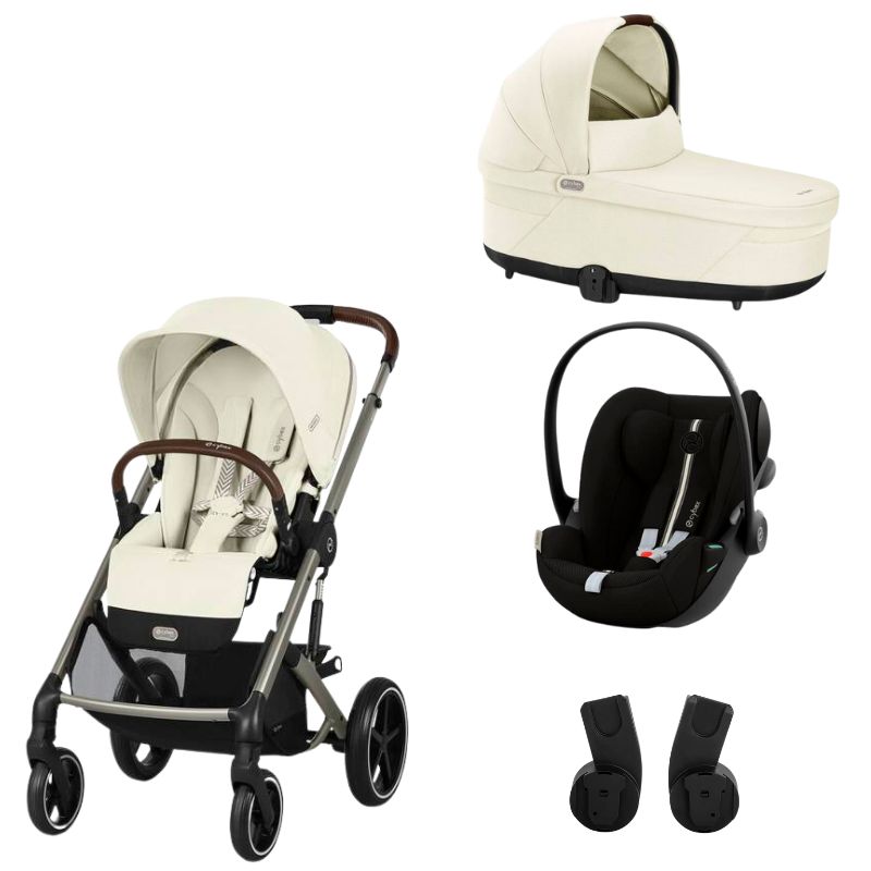 Cybex Balios S Lux Set S Καρότσι, Πορτ Μπεμπέ, Κάθισμα Αυτοκινήτου Cloud G i-Size Plus και Αντάπτορες Seashell Beige | light beige