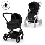 Cybex Balios S Lux Σύστημα Μεταφοράς 2-Σε-1 Με Πτυσσόμενο Πορτ Μπεμπέ Moon Black | black