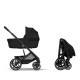 Cybex Balios S Lux Σύστημα Μεταφοράς 2-Σε-1 Με Πτυσσόμενο Πορτ Μπεμπέ Moon Black | black