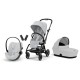Cybex Eezy S Twist +2 Ελαφρύ Βρεφικό Καρότσι BLK Fog Grey | light grey