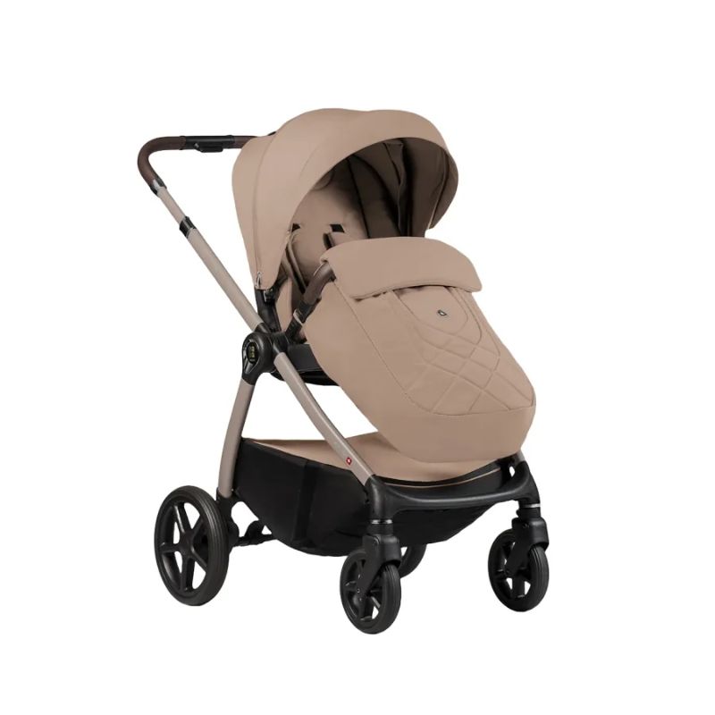 Dada Prams Flux Βρεφικό Σύστημα Μεταφοράς 2-Σε-1 Beige Με Cybex Aton B2 i-Size Volcano Black Και Base One