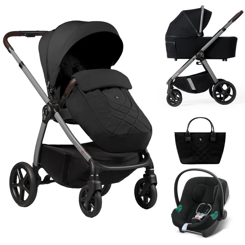 Dada Prams Flux Βρεφικό Σύστημα Μεταφοράς 2-Σε-1 Black Με Cybex Aton B2 i-Size Volcano Black