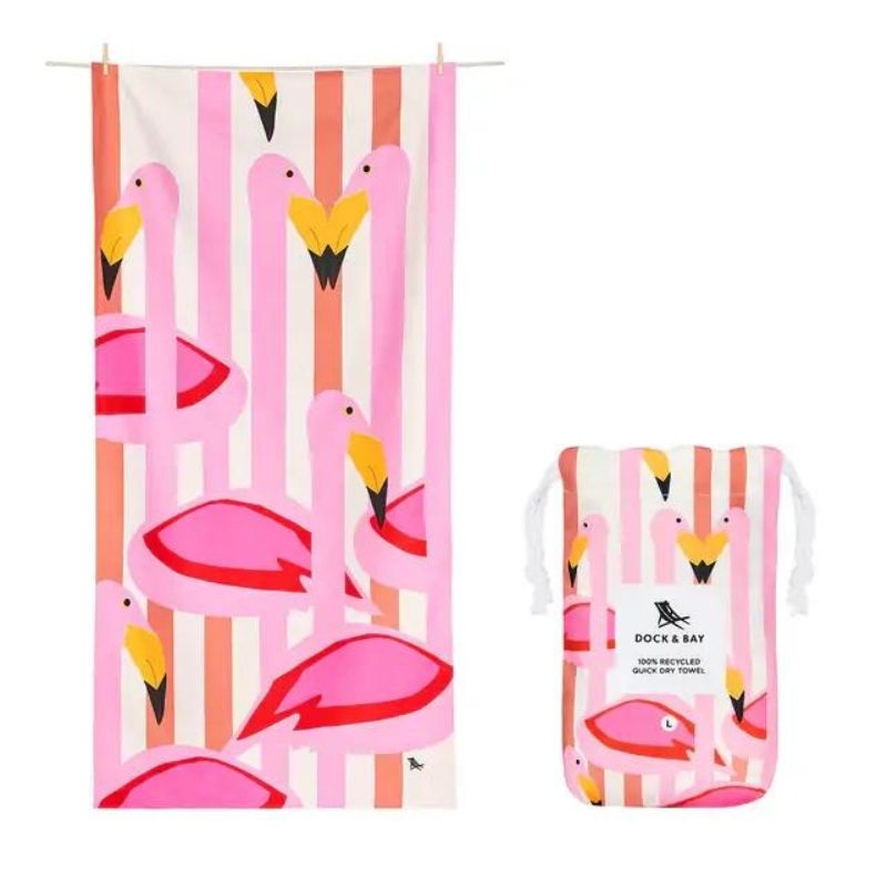 Dock & Bay Πετσέτα Θαλάσσης 90*160cm Flamingos
