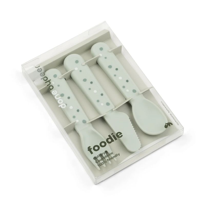 Done By Deer Σετ Παιδικά Μαχαιροπίρουνα 3 τμχ Happy Dots Green