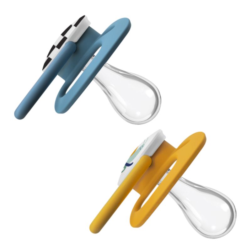 Dr. Brown’s Advantage Σετ Σιλικονούχες Πιπίλες 2 τμχ 6-18 Μηνών Μπλε-Πορτοκαλί