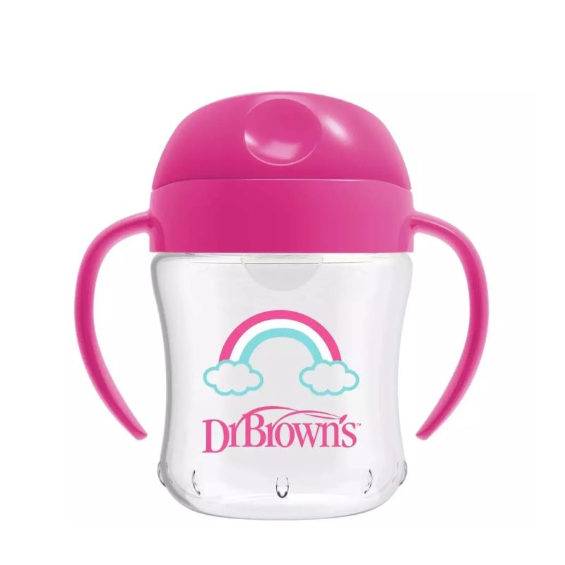 Dr. Brown's Soft Spout Transition Cup Εκπαιδευτικό Ποτηράκι Με Στόμιο Και Χερούλια Για 6+ Μηνών 180ml Pink