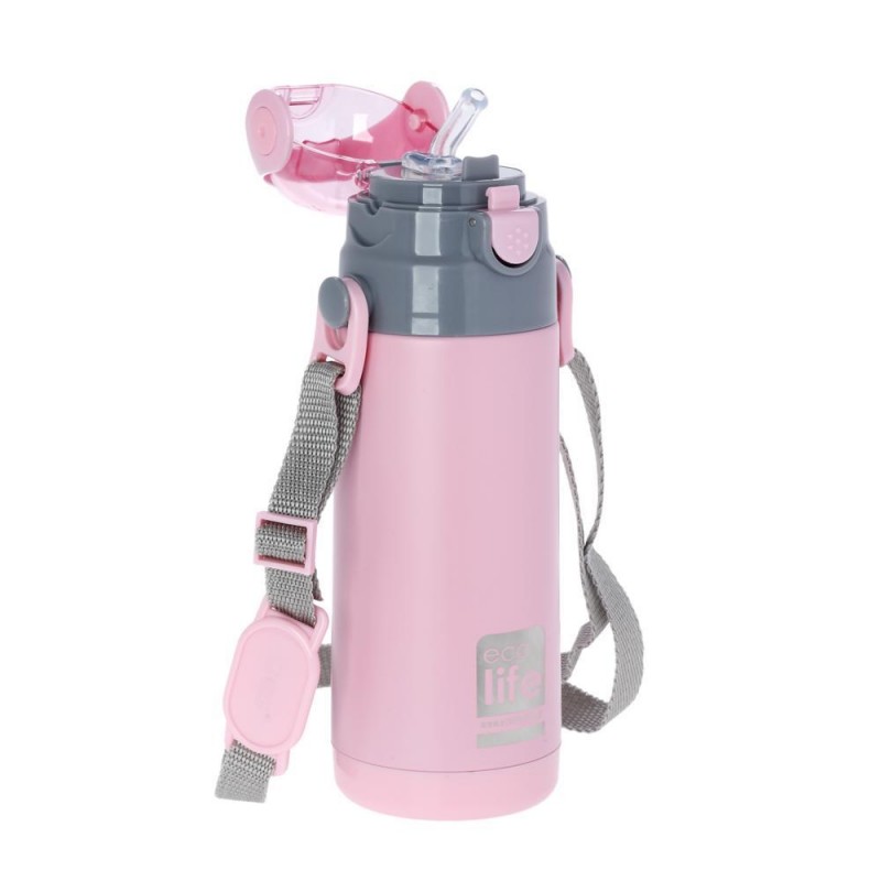 Ecolife Kids Μεταλλικό Θερμός Νερού 400ml Pink