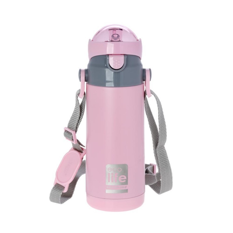 Ecolife Kids Μεταλλικό Θερμός Νερού 400ml Pink