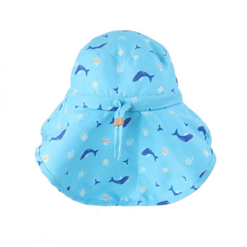 FlapJackKids Αντιηλιακό Καπέλο Με Προστασία Για Το Λαιμό Whale
