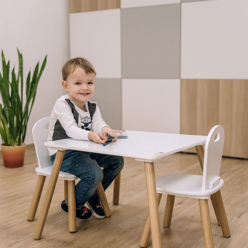 FreeON Athena Ξύλινο Παιδικό Τραπεζάκι Με 2 Καρέκλες White