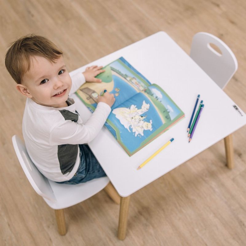 FreeON Athena Ξύλινο Παιδικό Τραπεζάκι Με 2 Καρέκλες White