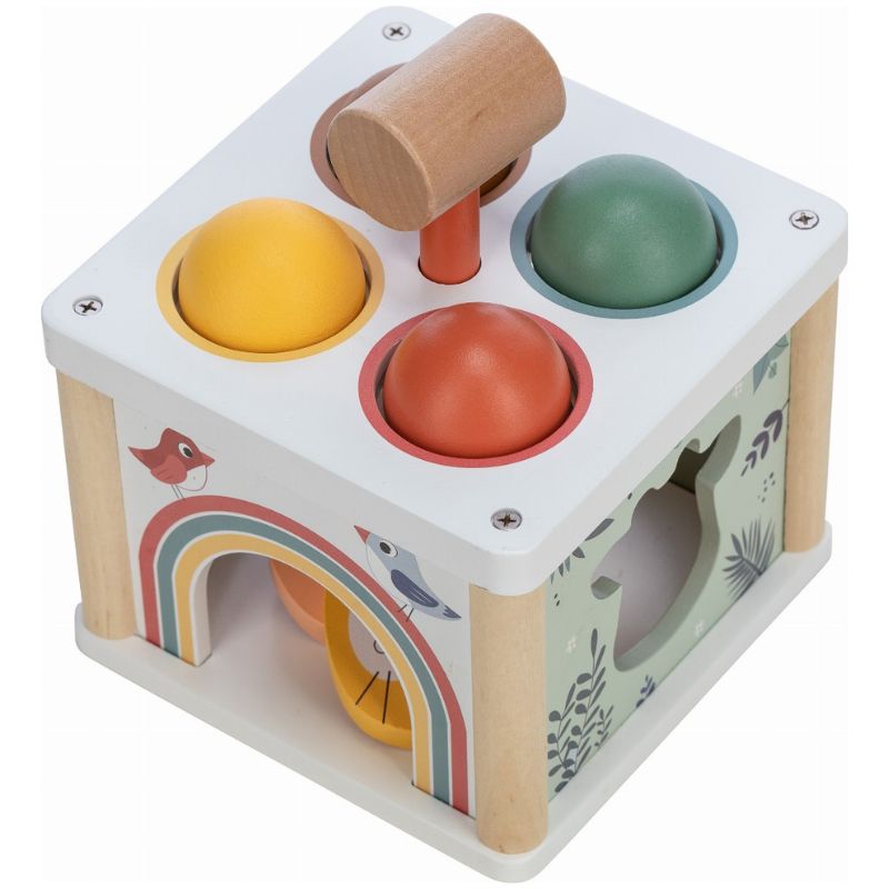 FreeON Free2Play Ξύλινος Κύβος Με Σχήματα Και Σφυρί Για 12+ Μηνών Hit the Ball