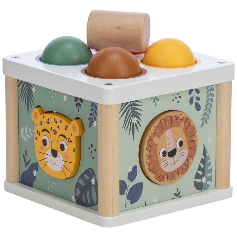 FreeON Free2Play Ξύλινος Κύβος Με Σχήματα Και Σφυρί Για 12+ Μηνών Hit the Ball