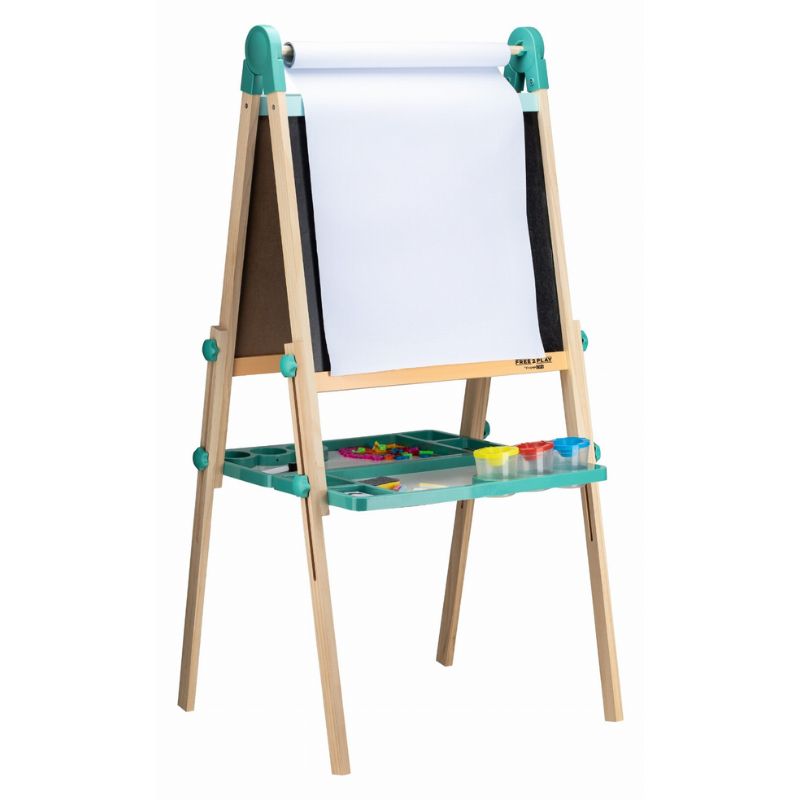 FreeON Free2Play Ξύλινος Πίνακας Διπλής Όψης Με Αξεσουάρ Για 3+ Ετών Duo Play