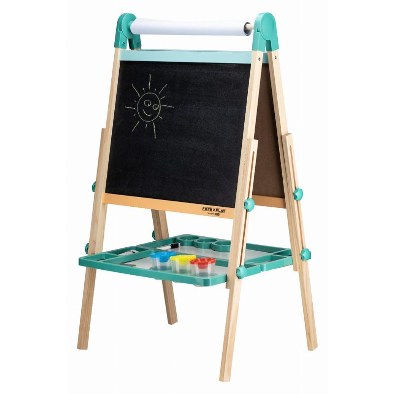 FreeON Free2Play Ξύλινος Πίνακας Διπλής Όψης Με Αξεσουάρ Για 3+ Ετών Duo Play