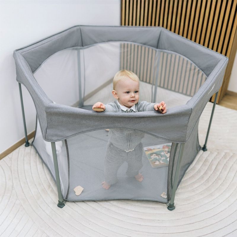 FreeON Playpen Εξάγωνο Πάρκο Quick Folding Grey