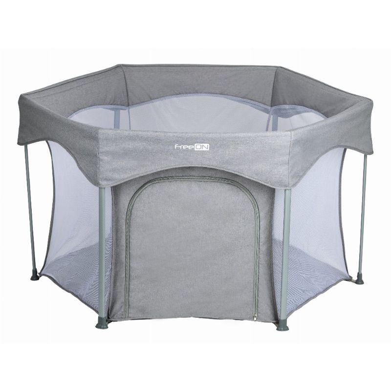 FreeON Playpen Εξάγωνο Πάρκο Quick Folding Grey