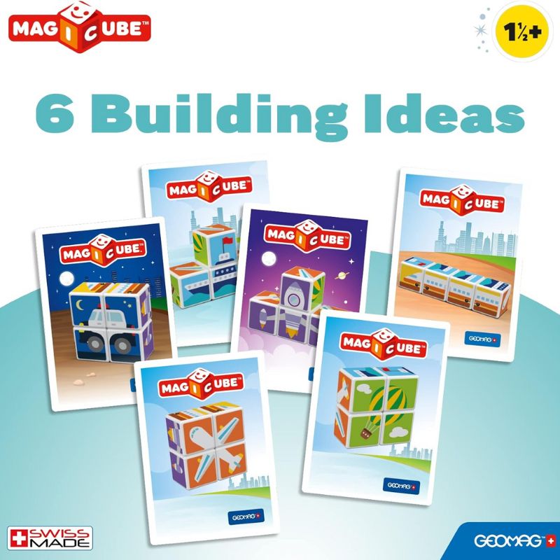 Geomag Magicube Σετ Μαγνητικοί Κύβοι 4 τμχ Για 18+ Μηνών Transport