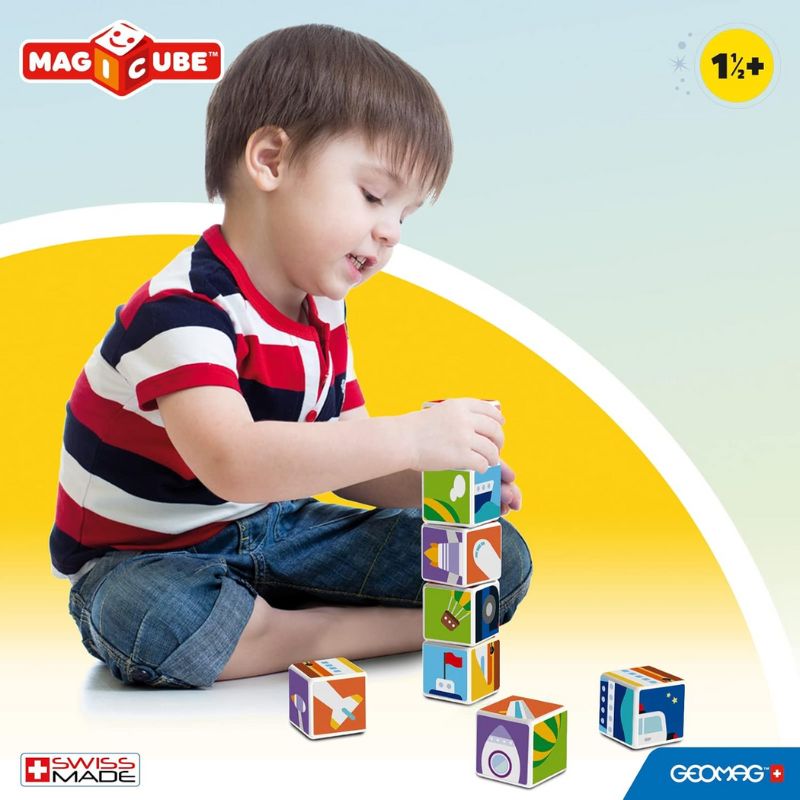 Geomag Magicube Σετ Μαγνητικοί Κύβοι 4 τμχ Για 18+ Μηνών Transport