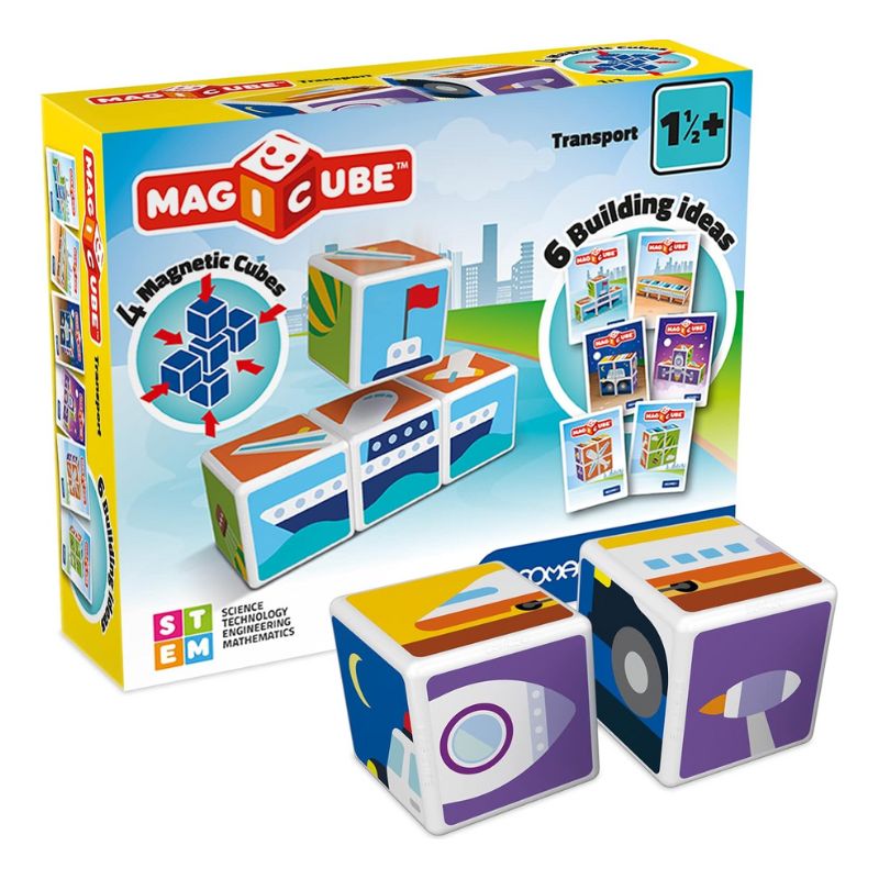 Geomag Magicube Σετ Μαγνητικοί Κύβοι 4 τμχ Για 18+ Μηνών Transport