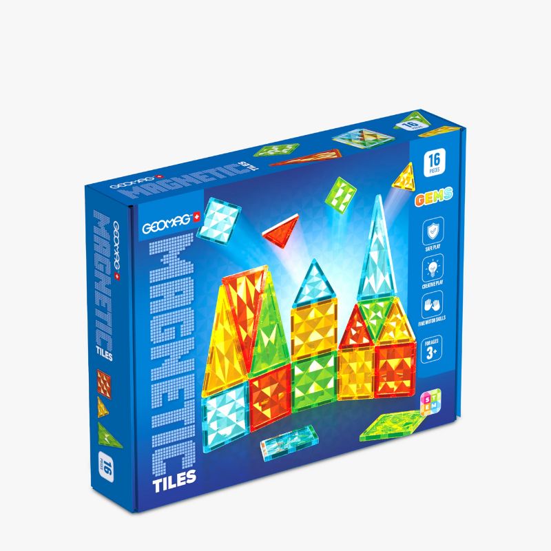 Geomag Gems Σετ Μαγνητικά Πλακίδια 16 τμχ Για 3+ Ετών