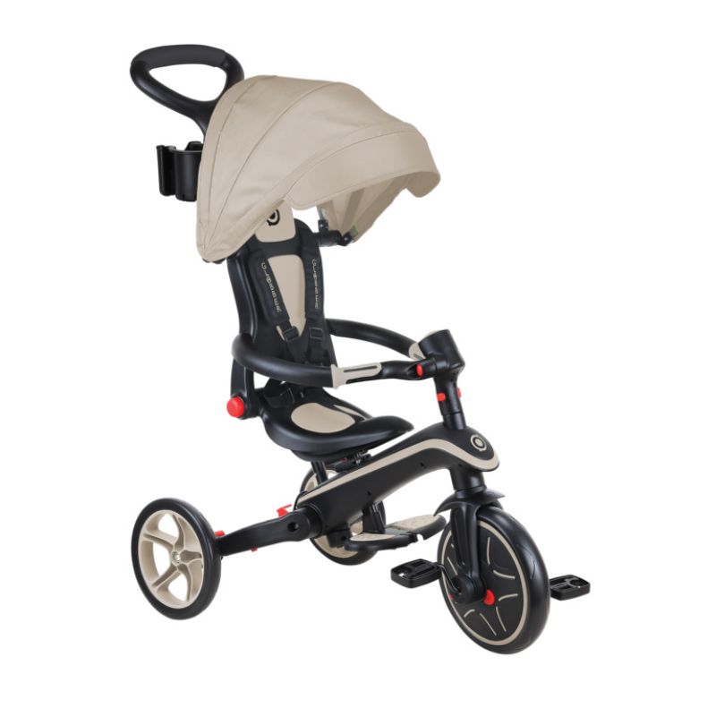 Globber Explorer Trike Αναδιπλούμενο Τρίκυκλο 4-Σε-1 10 Μηνών - 5 Ετών Taupe