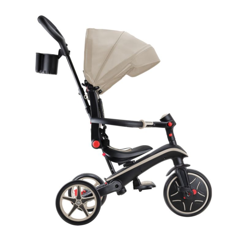 Globber Explorer Trike Αναδιπλούμενο Τρίκυκλο 4-Σε-1 10 Μηνών - 5 Ετών Taupe