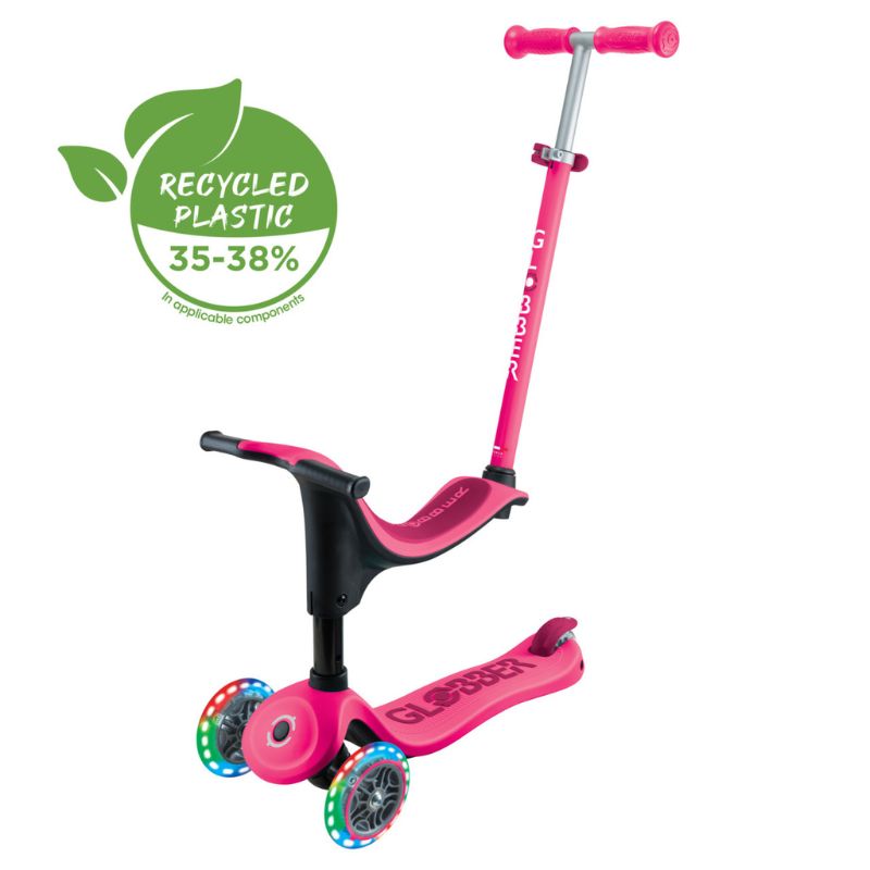 Globber Go Up Lights Sporty Παιδικό Πατίνι 15 Μηνών Έως 7+ Ετών Fuchsia