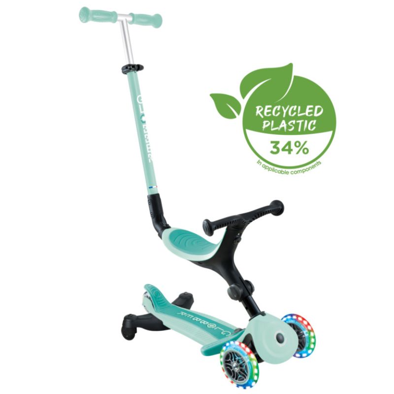 Globber Go Up Active Lights 360° Αναδιπλούμενο Πατίνι 3-Σε-1 Για 15 Μηνών - 9+ Ετών Mint