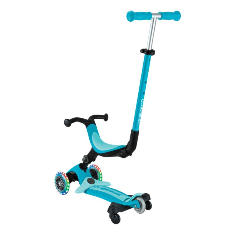 Globber Go Up Active Lights 360° Αναδιπλούμενο Πατίνι 3-Σε-1 Για 15 Μηνών - 9+ Ετών Aqua