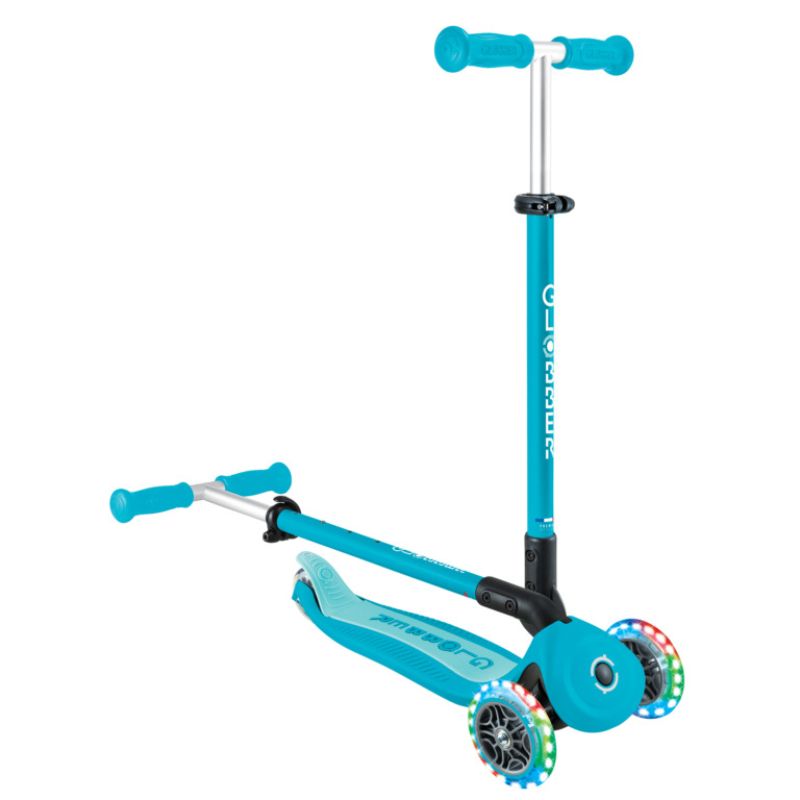 Globber Go Up Active Lights 360° Αναδιπλούμενο Πατίνι 3-Σε-1 Για 15 Μηνών - 9+ Ετών Aqua