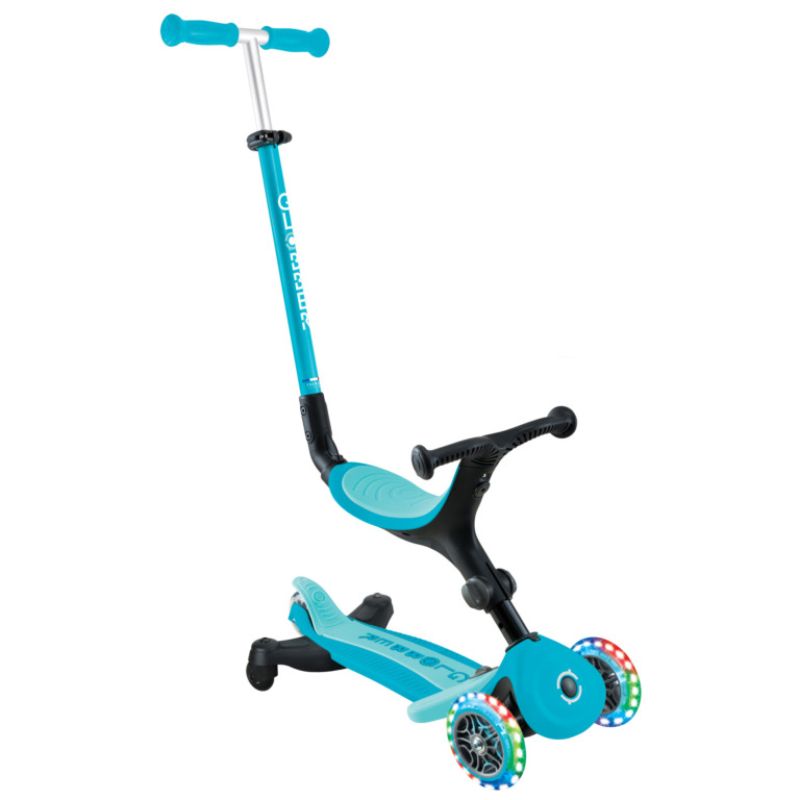 Globber Go Up Active Lights 360° Αναδιπλούμενο Πατίνι 3-Σε-1 Για 15 Μηνών - 9+ Ετών Aqua