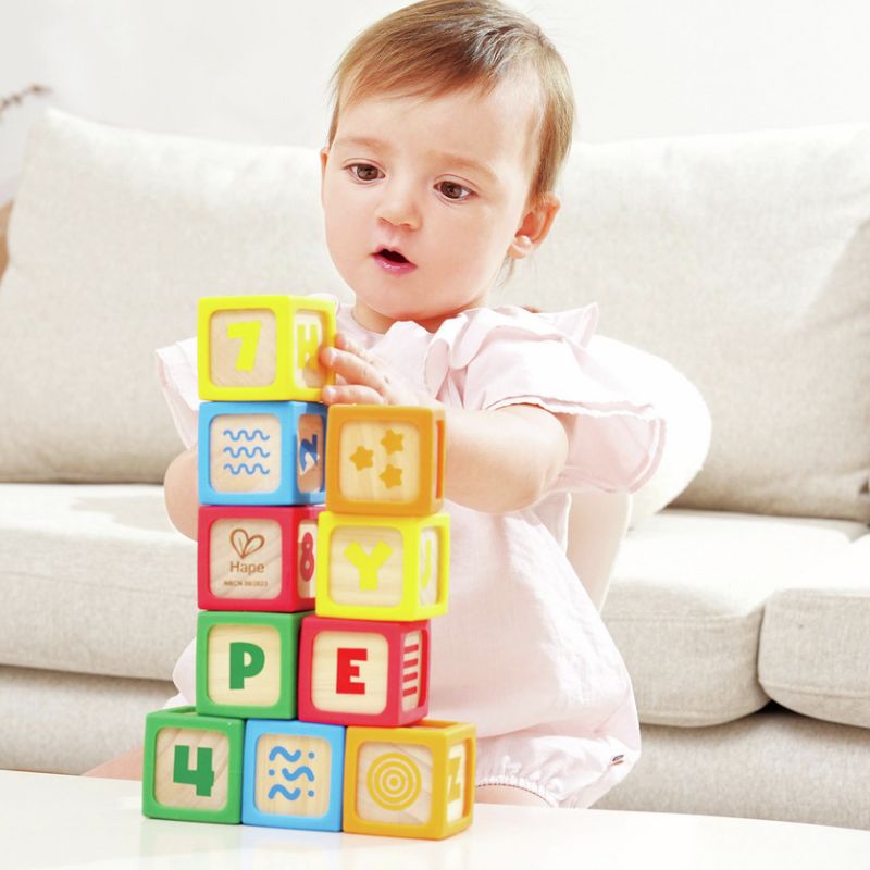 Hape Early Explorer Σετ Ξύλινα Τουβλάκια 10 τμχ Για 6-24 Μηνών Smart Start ABC