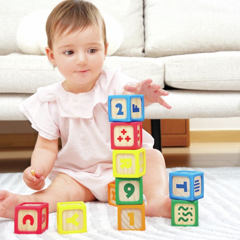 Hape Early Explorer Σετ Ξύλινα Τουβλάκια 10 τμχ Για 6-24 Μηνών Smart Start ABC