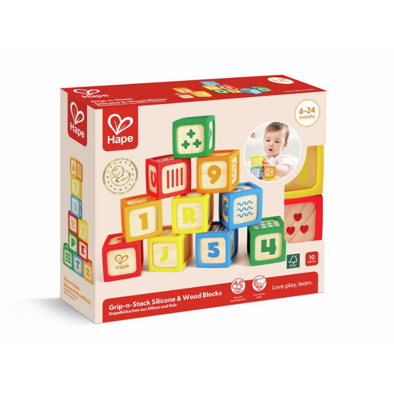 Hape Early Explorer Σετ Ξύλινα Τουβλάκια 10 τμχ Για 6-24 Μηνών Smart Start ABC
