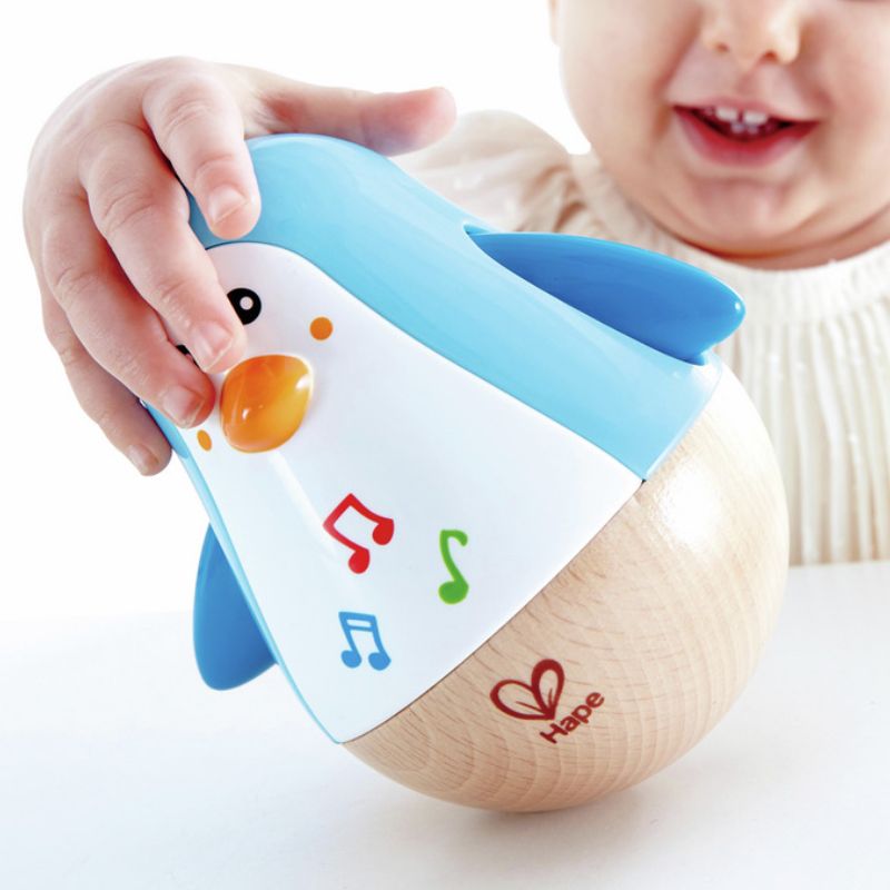 Hape Ξύλινος Πιγκουίνος Penguin Music Wobbler Για 6-24 Μηνών