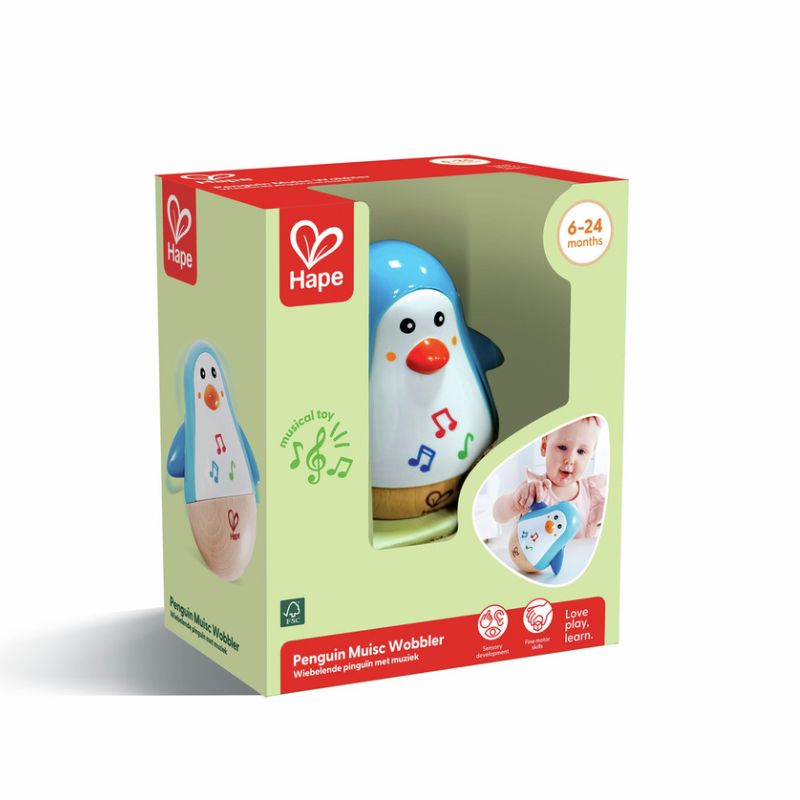 Hape Ξύλινος Πιγκουίνος Penguin Music Wobbler Για 6-24 Μηνών