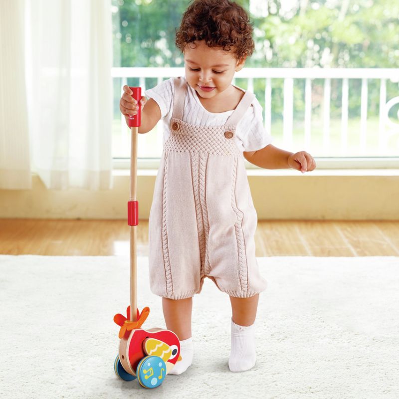 Hape Ξύλινο Πουλάκι Με Κίνηση Lilly Musical Push Along Για 1-3 Ετών