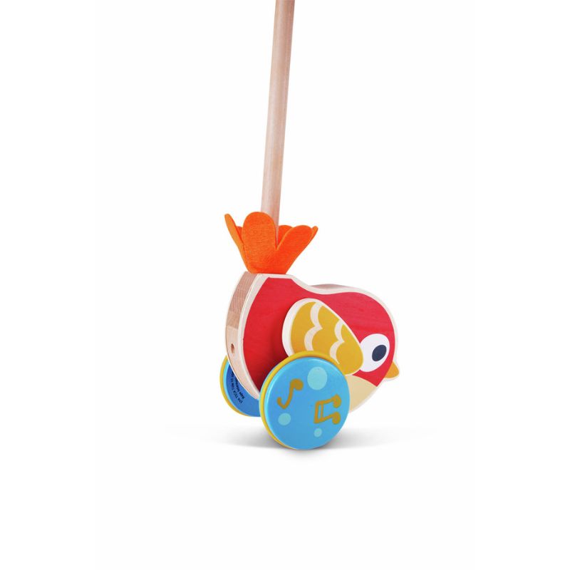 Hape Ξύλινο Πουλάκι Με Κίνηση Lilly Musical Push Along Για 1-3 Ετών