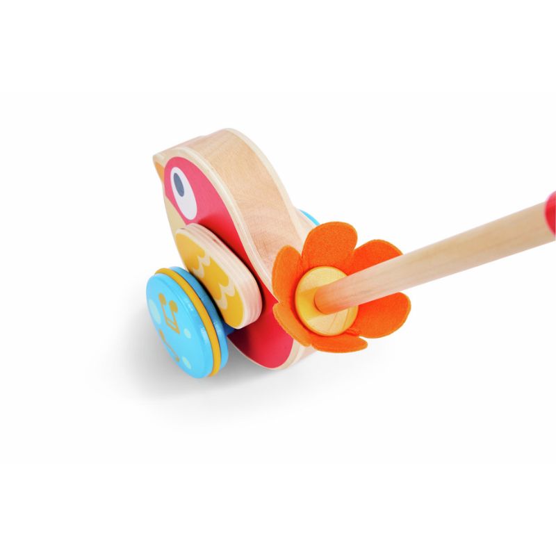 Hape Ξύλινο Πουλάκι Με Κίνηση Lilly Musical Push Along Για 1-3 Ετών