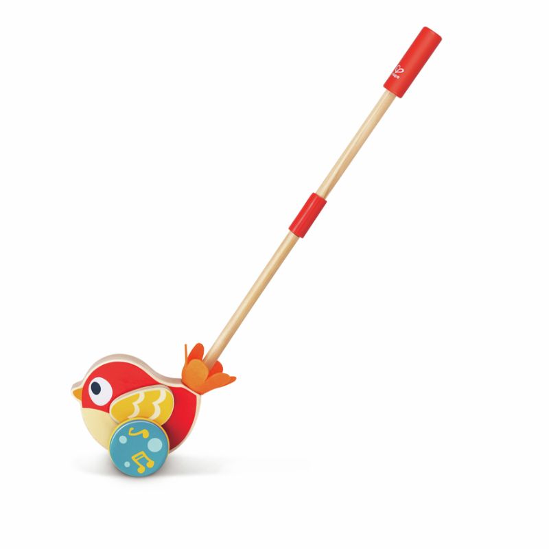 Hape Ξύλινο Πουλάκι Με Κίνηση Lilly Musical Push Along Για 1-3 Ετών