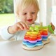 Hape Στοίβαξη Ξύλινων Σχημάτων Double Rainbow Stacker 19 τμχ Για 1-3 Ετών