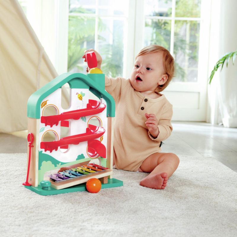 Hape Ξύλινο Ξυλόφωνο Με Μπάλες Melody Mansion Ball Run Για 1-3 Ετών
