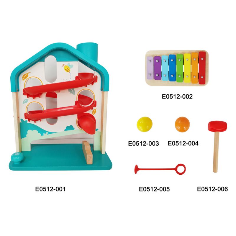 Hape Ξύλινο Ξυλόφωνο Με Μπάλες Melody Mansion Ball Run Για 1-3 Ετών