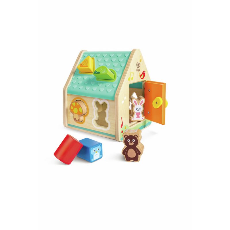 Hape Early Explorer Σετ Με Ξύλινο Σπιτάκι 9 τμχ Για 2-4 Ετών Critter House Shape Sorter
