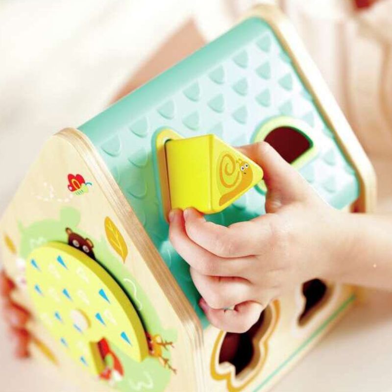 Hape Early Explorer Σετ Με Ξύλινο Σπιτάκι 9 τμχ Για 2-4 Ετών Critter House Shape Sorter
