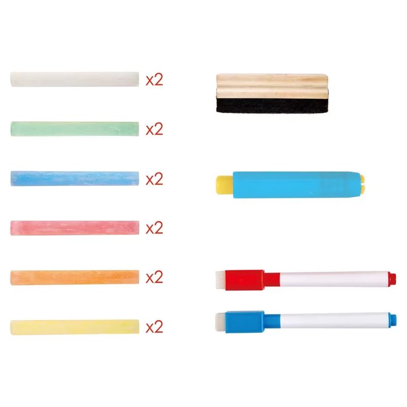 Hape Ξύλινος Πίνακας Διπλής Όψης Store & Go Easel Για 3+ Ετών