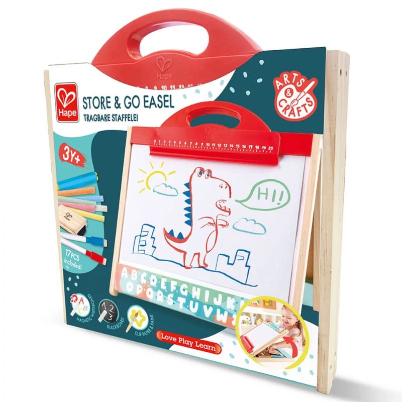 Hape Ξύλινος Πίνακας Διπλής Όψης Store & Go Easel Για 3+ Ετών