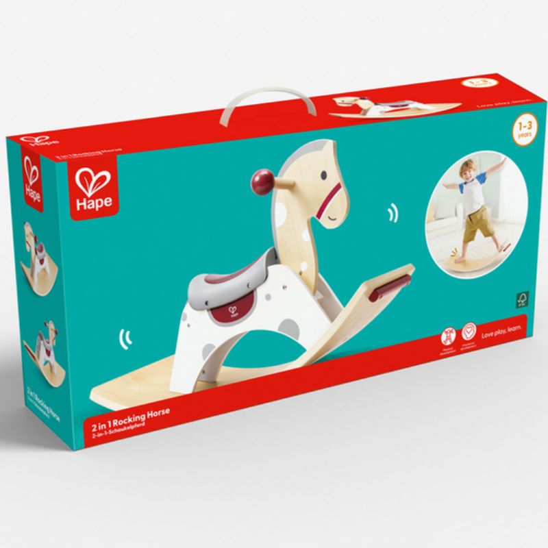 Hape Early Explorer Ξύλινο Κουνιστό Αλογάκι 2-Σε-1 Για 12+ Μηνών Rocking Horse